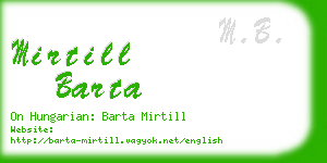 mirtill barta business card